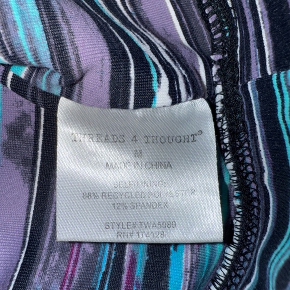 Threads 4 Thought Striped Thin Strap Crop Top /Sports Bra Med Orig $50 - Picture 4 of 5